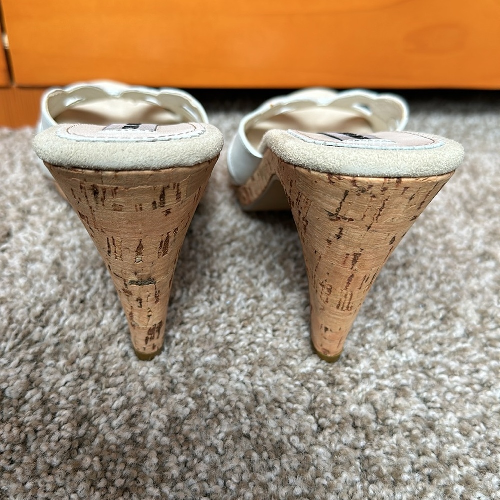 NWB Steve Madden Y2K vintage white leather slip on heels - Picture 7 of 11
